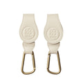 Barnevognkroker i lær 2-pack beige - Cloby montert på barnevogn