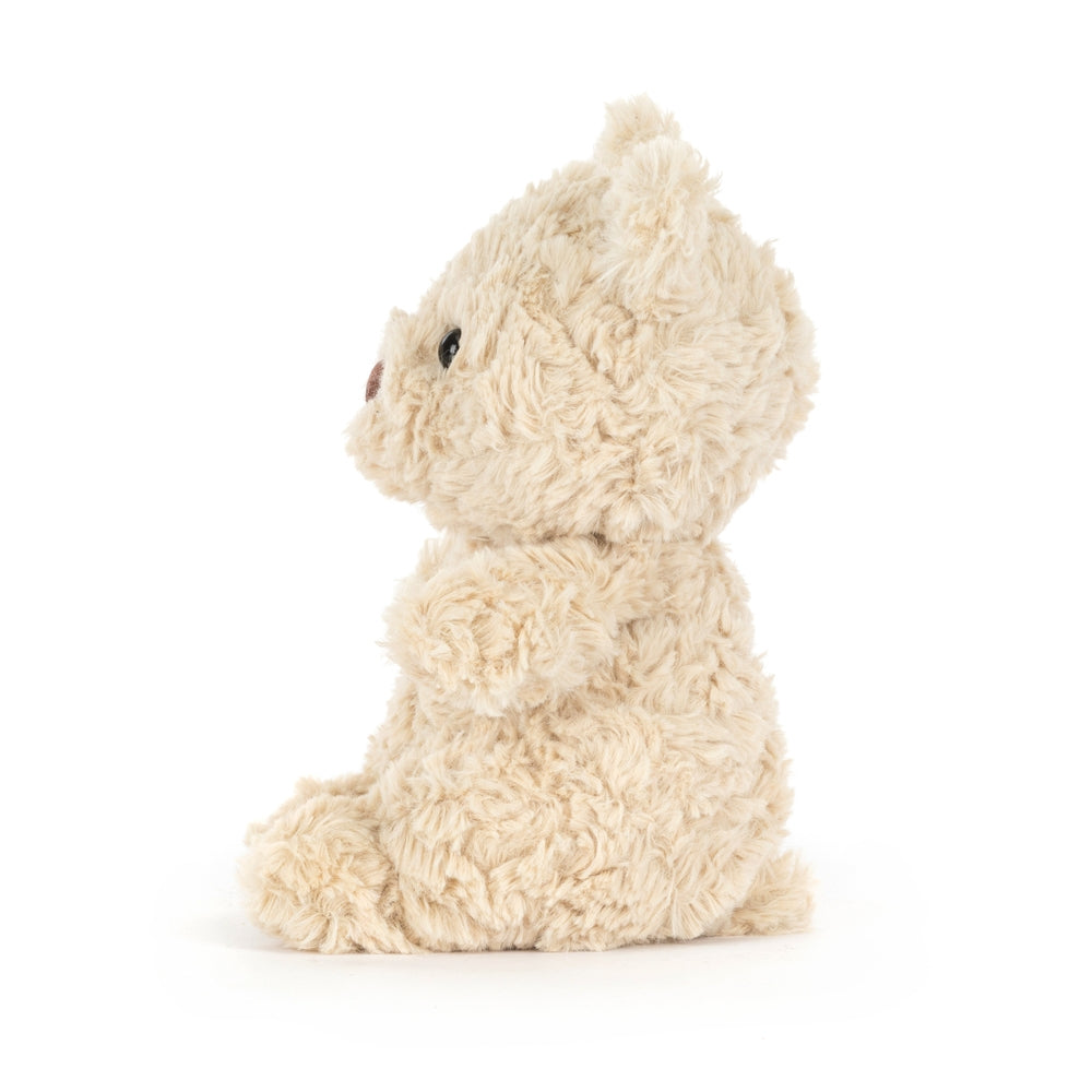 Detalj av Bartholomew Bear Junior kosebamse ansikt