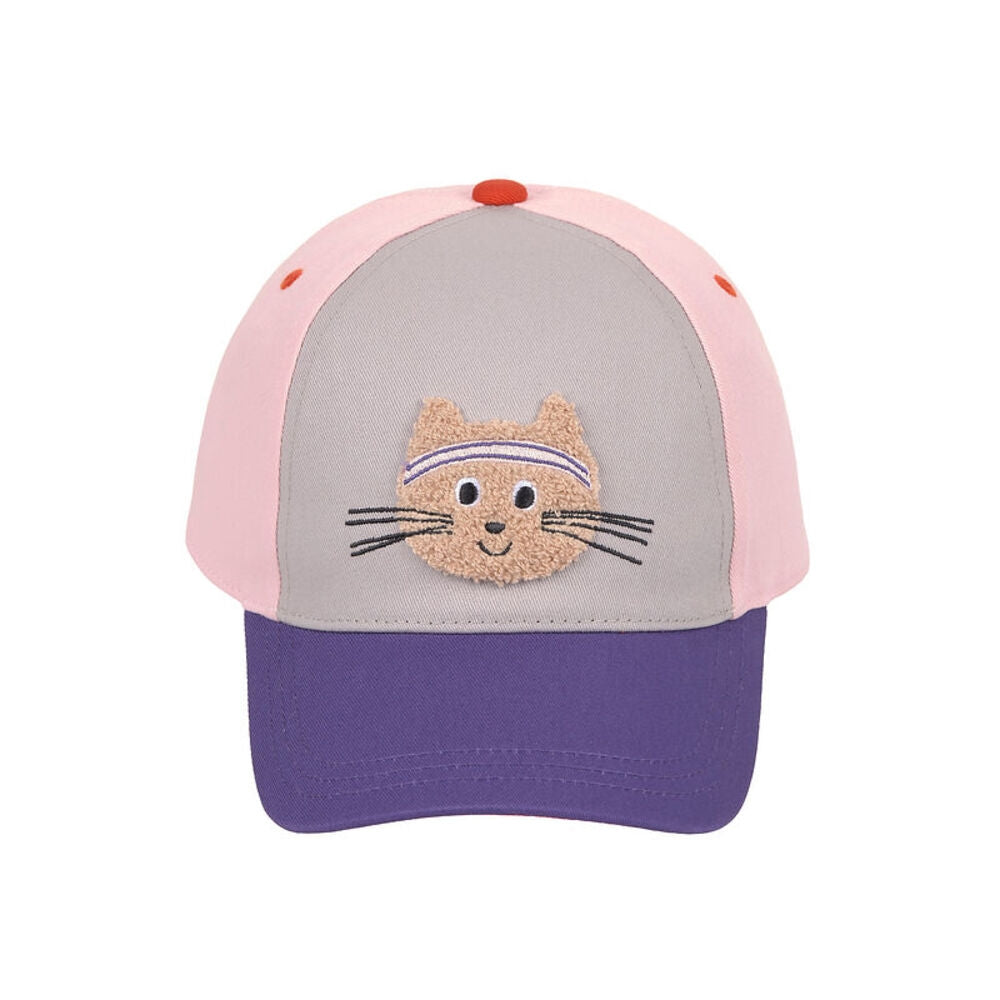 Baseballcaps barn katt rosa str 52-56 forfra