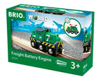 Batteridrevet fraktlokomotiv med lys, BRIO World detalj av frontlykt