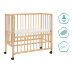Bedside crib Cocon 40x90 cm massiv bøk med hjul - Fillikid