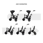 Trehjulssykkel EASYTWIST 5-i-1 fra 9 mnd, svingbart sete - Kinderkraft