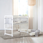 Bedside crib 3-i-1 med barriere roba Style grå 45x90 cm detalj mesh-barriere