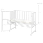 Bedside crib 3-i-1 med barriere roba Style grå 45x90 cm festestropper