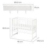 Bedside crib 3-i-1 med barriere roba Style grå 45x90 cm helhetsbilde