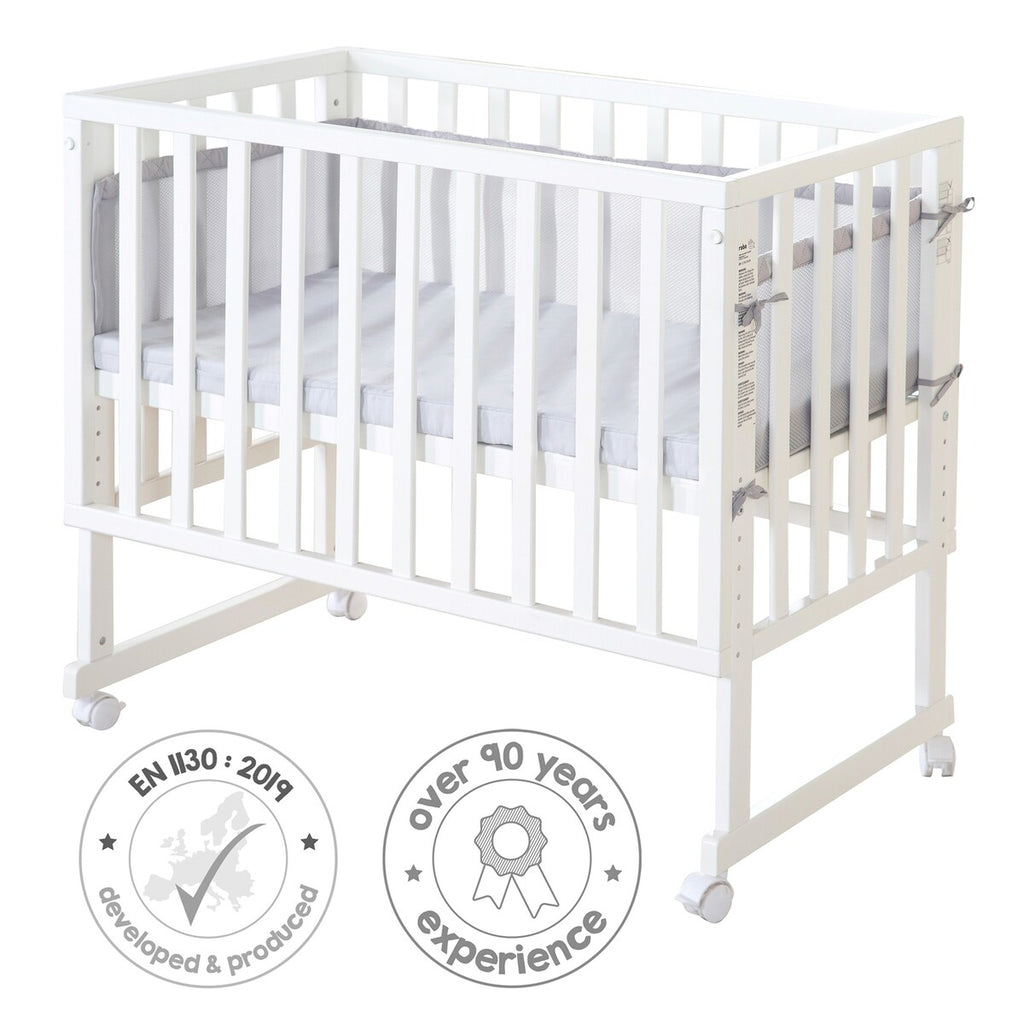 Bedside crib 3-i-1 med barriere roba Style grå 45x90 cm med babymadrass