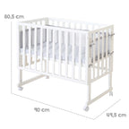 Bedside crib 3-i-1 med barriere roba Style grå 45x90 cm sammenfoldet