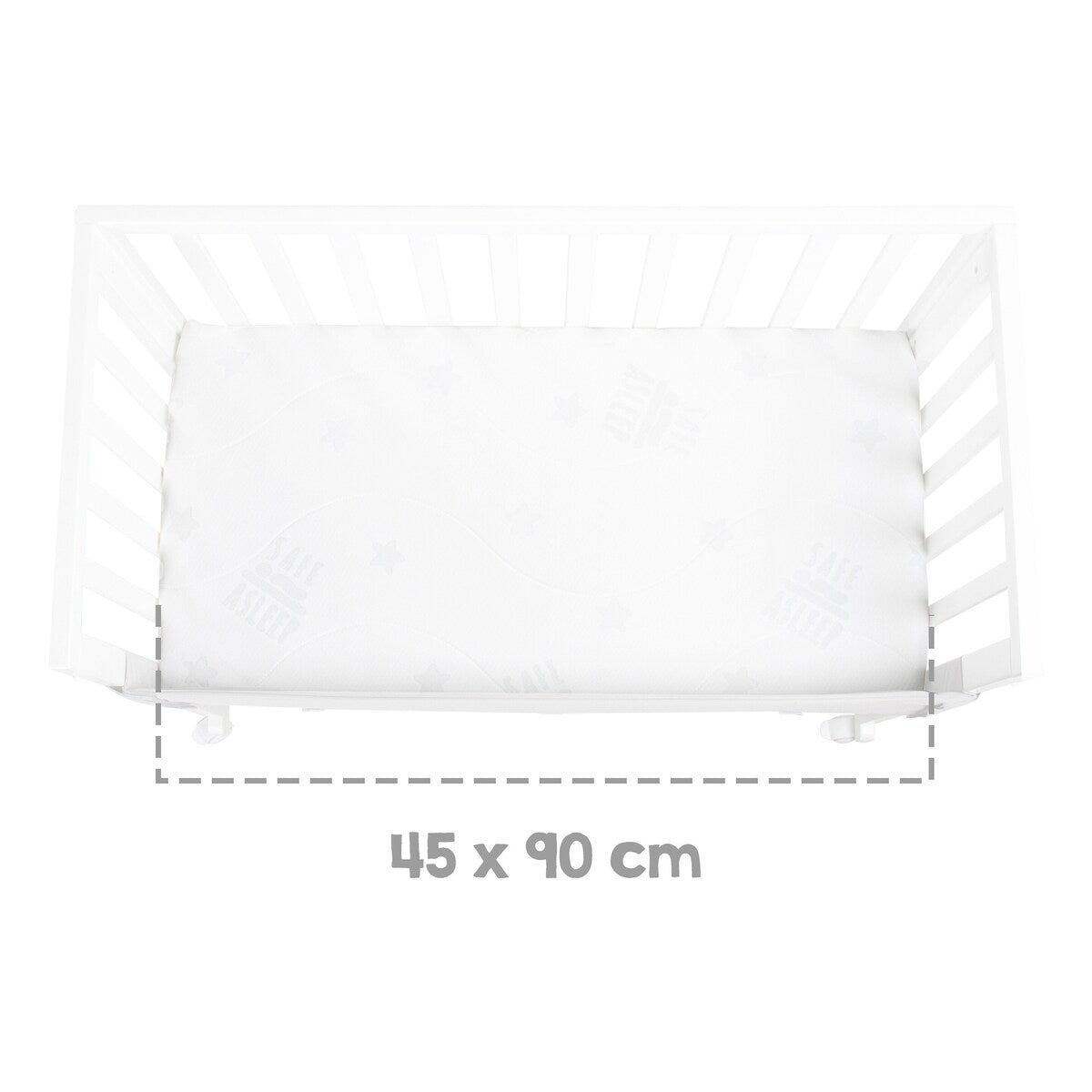 Bedside crib 3-i-1 med barriere roba Style grå 45x90 cm sideprofil