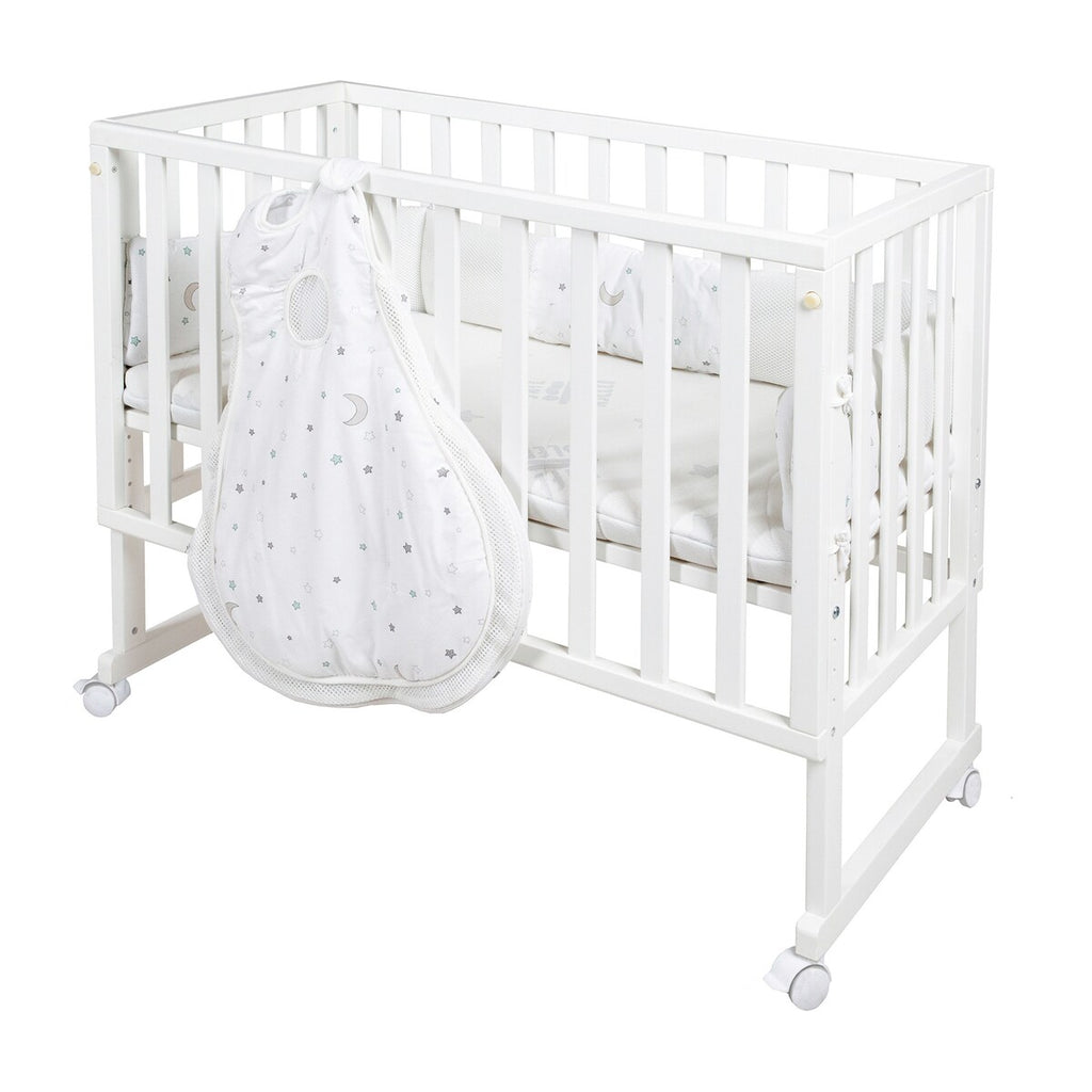 Bedside crib 3-i-1 Sternenzauber safe asleep® hvit forside