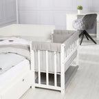 Bedside crib 4-i-1 Adam & Eule med vugge og himmel bakside