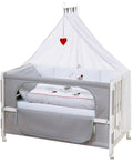 Bedside crib 60x120 cm Adam & Eule høydejusterbar forfra