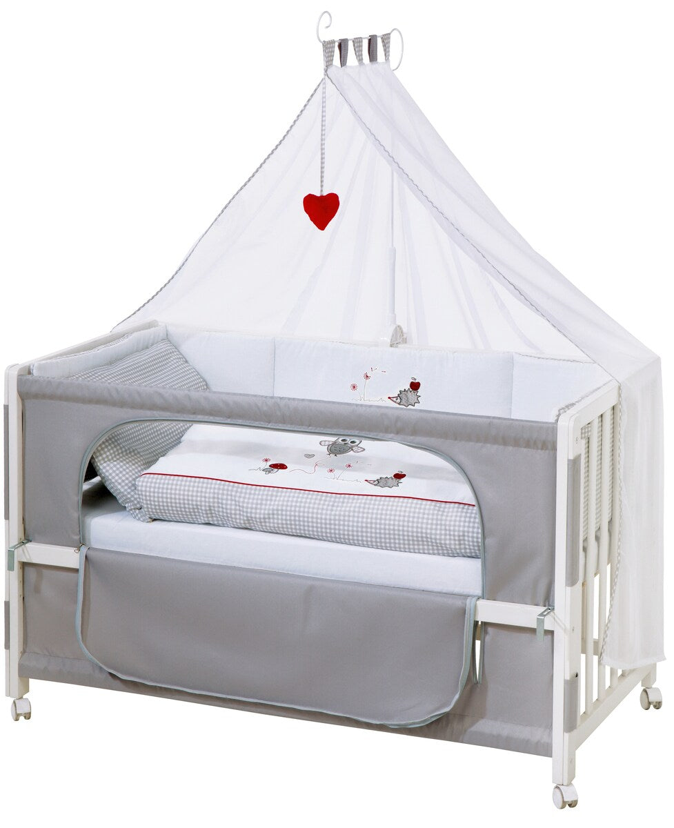 Bedside crib 60x120 cm Adam & Eule høydejusterbar forfra