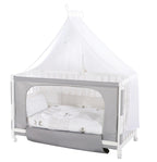 Bedside crib 60x120 cm Fox & Bunny høydejusterbar bakside