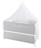 Bedside crib 60x120 cm Fox & Bunny høydejusterbar detalj av metallramme