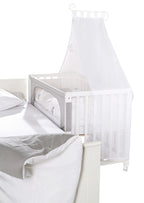 Bedside crib 60x120 cm Fox & Bunny høydejusterbar hjul med brems