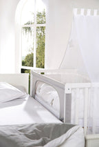 Bedside crib 60x120 cm Fox & Bunny høydejusterbar stoffside med glidelås