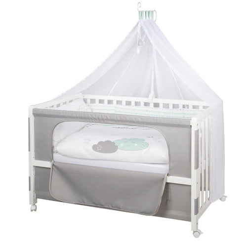 Bedside crib 60x120 cm Happy Cloud høydejusterbar foran