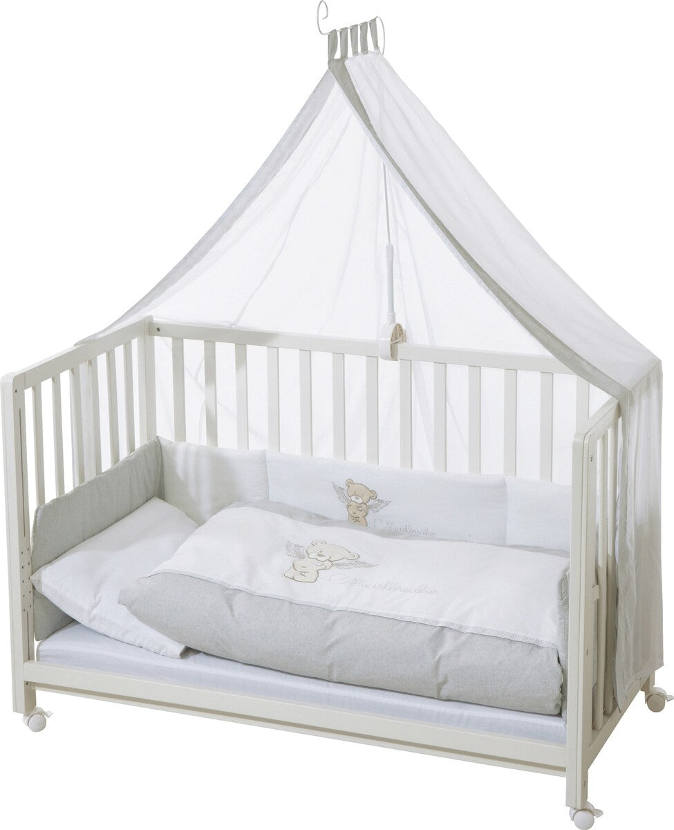 Bedside crib 60x120 cm Heartbreakerbär høydejusterbar forfra