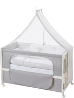 Bedside crib 60x120 cm Heartbreakerbär høydejusterbar bakside