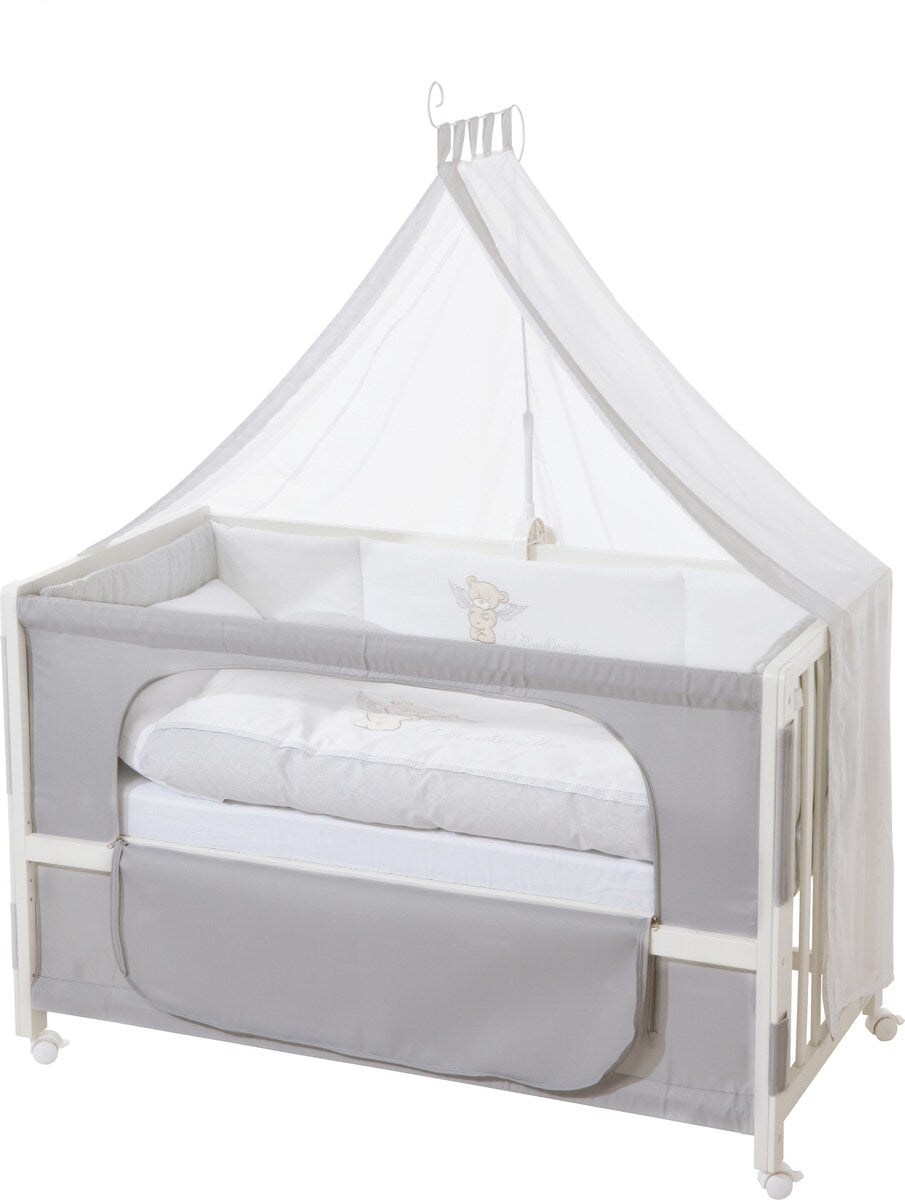 Bedside crib 60x120 cm Heartbreakerbär høydejusterbar bakside