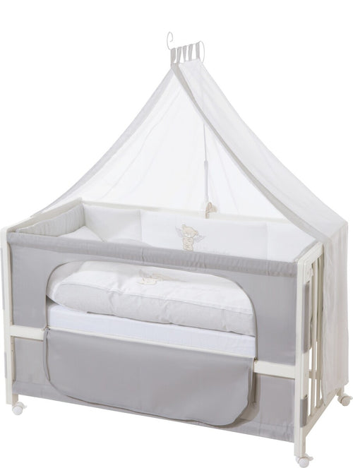 Bedside crib 60x120 cm Heartbreakerbär høydejusterbar bakside