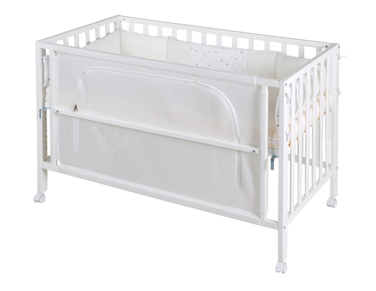 Bedside crib 60x120 cm Sternenzauber safe asleep® bakside