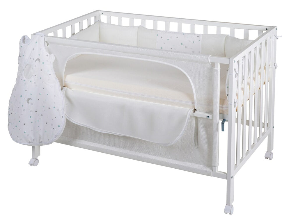 Bedside crib 60x120 cm Sternenzauber safe asleep® forfra
