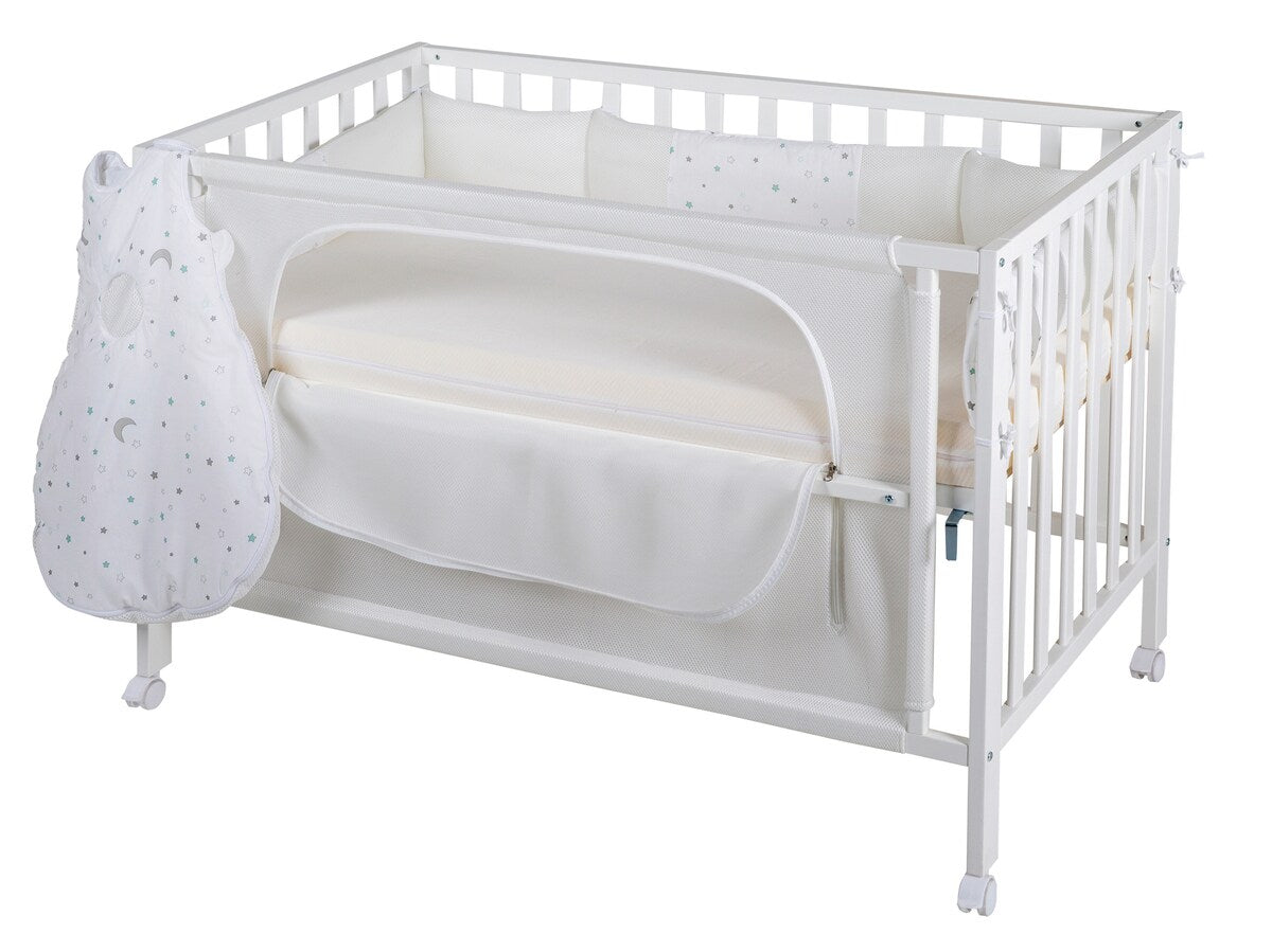Bedside crib 60x120 cm Sternenzauber safe asleep® forfra