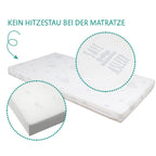 Bedside crib 60x120 cm Sternenzauber safe asleep® montert ved foreldreseng