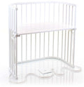 Bedside crib Boxspring hvit lakkert for høye senger forfra