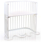Bedside crib Boxspring hvit lakkert for høye senger forfra