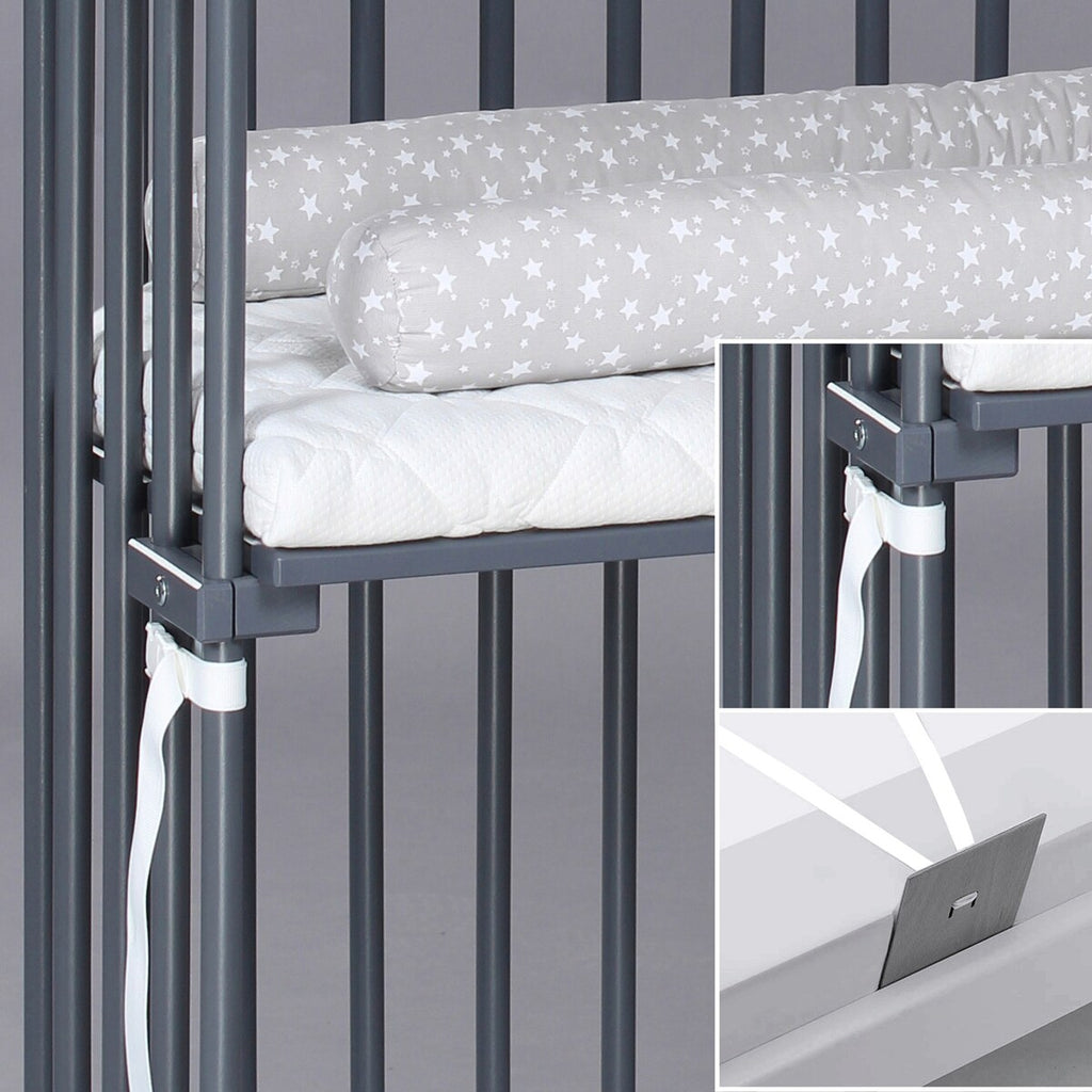Detalj av gurtfesting på Bedside crib Boxspring 89x51 cm for høye senger