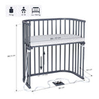 Bedside crib Boxspring montert på boxspring-seng