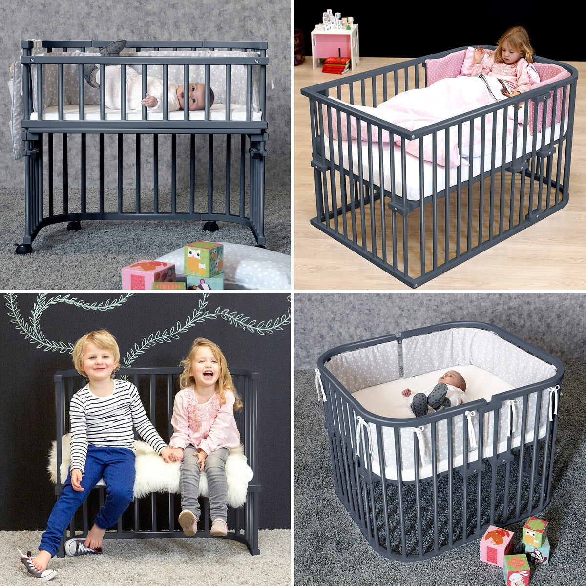 Bedside crib Boxspring 89x51 cm for høye senger - babybay