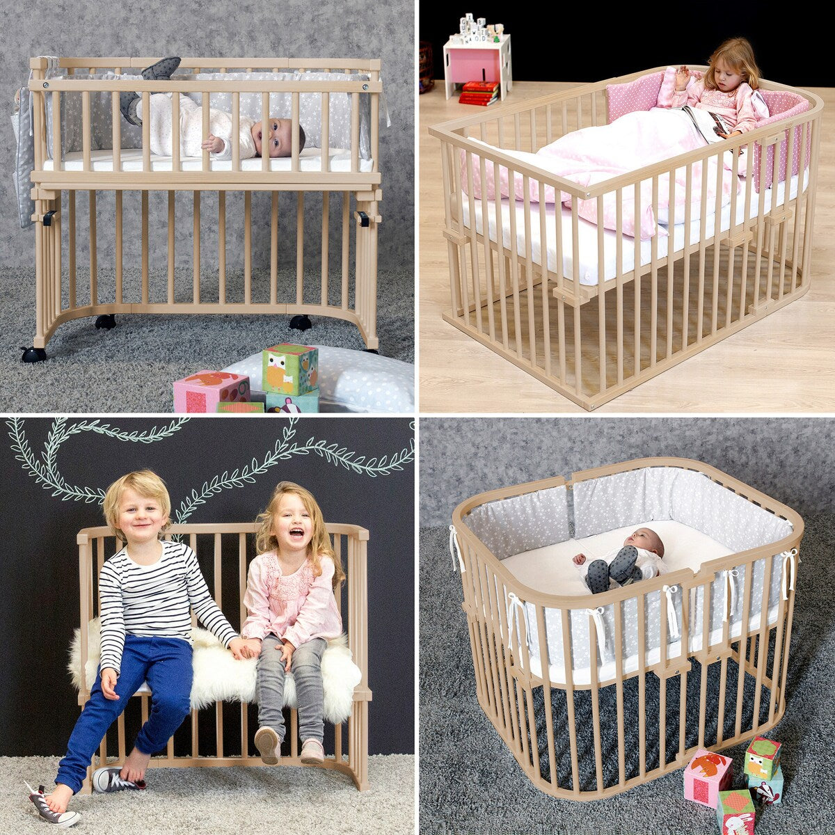 Bedside crib Boxspring 89x51 cm for høye senger - babybay