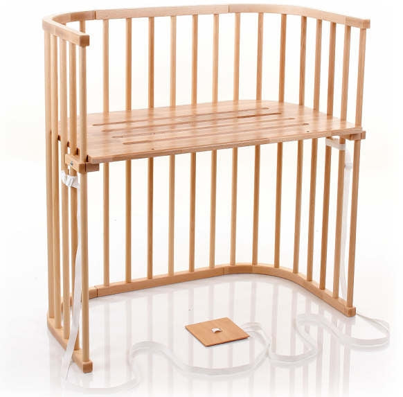 Bedside crib Boxspring natur lakkert for høye senger forfra