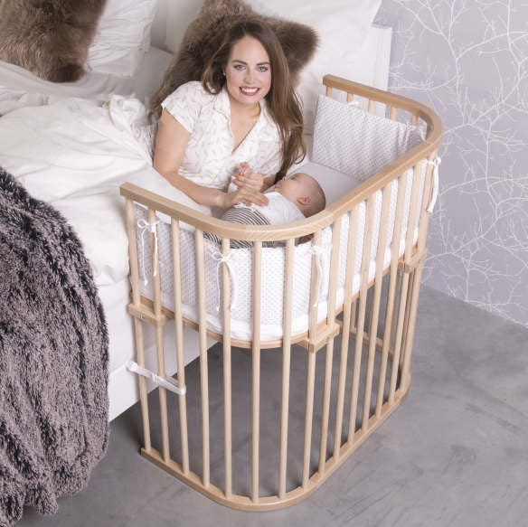 Bedside crib Boxspring natur lakkert for høye senger detalj og lakkering