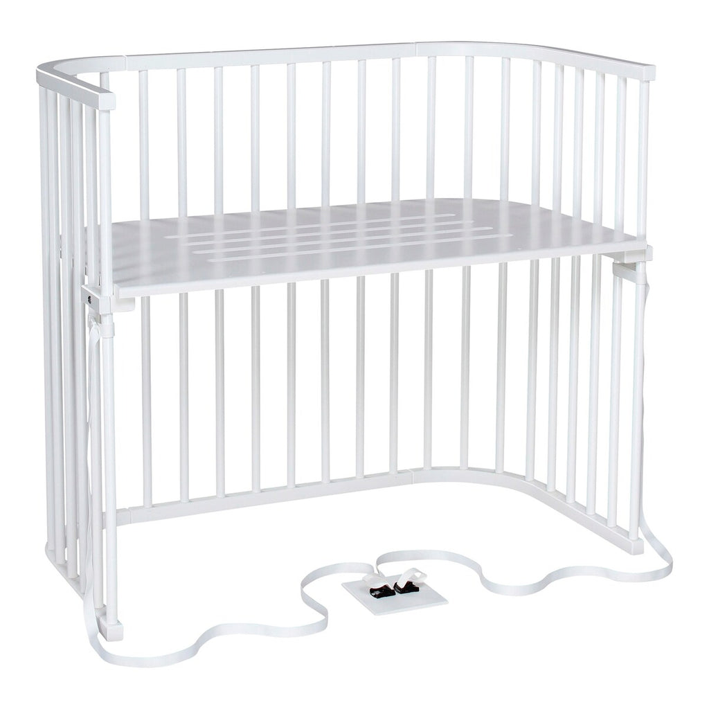 Bedside crib Boxspring XXL i bøk forfra