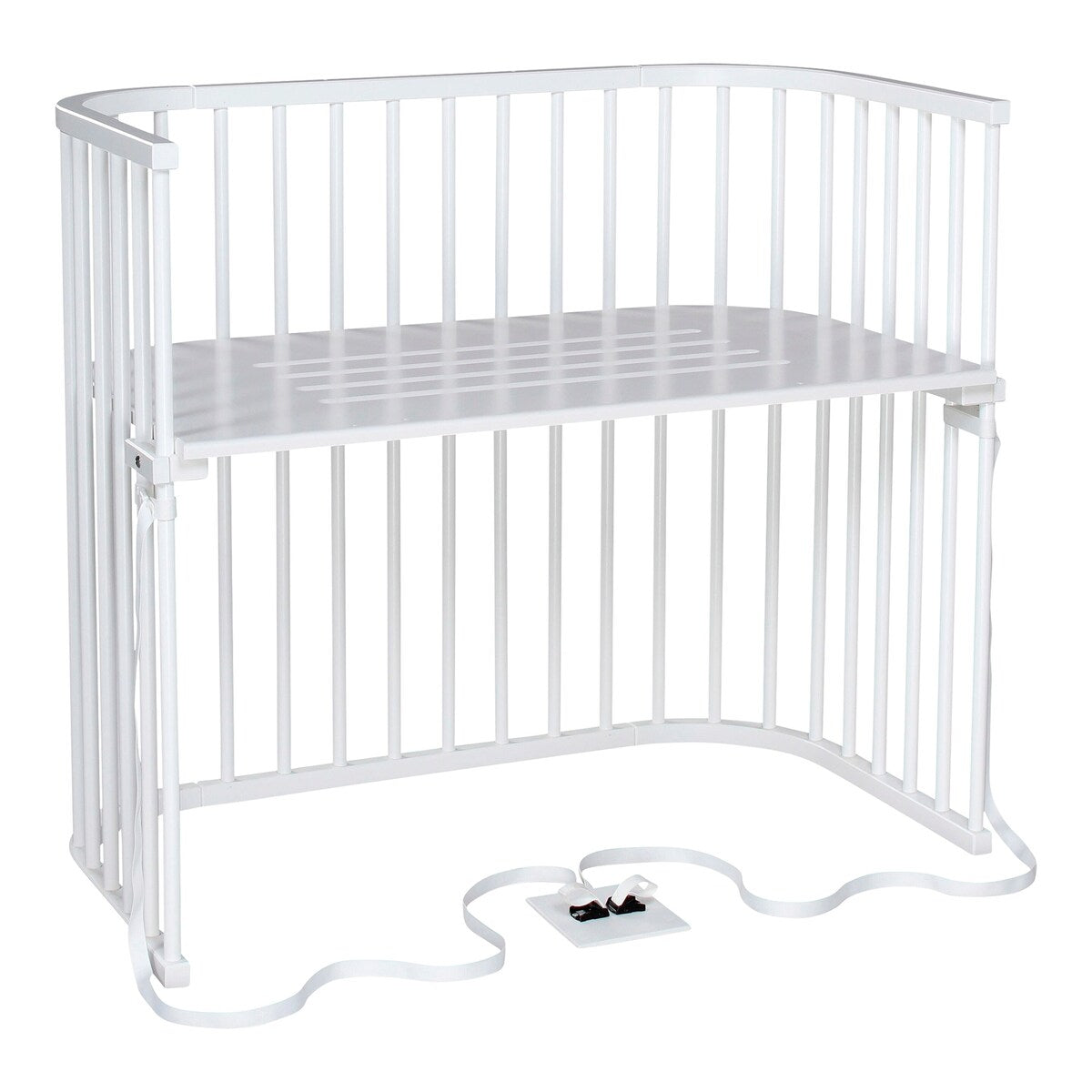 Bedside crib Boxspring XXL i bøk forfra