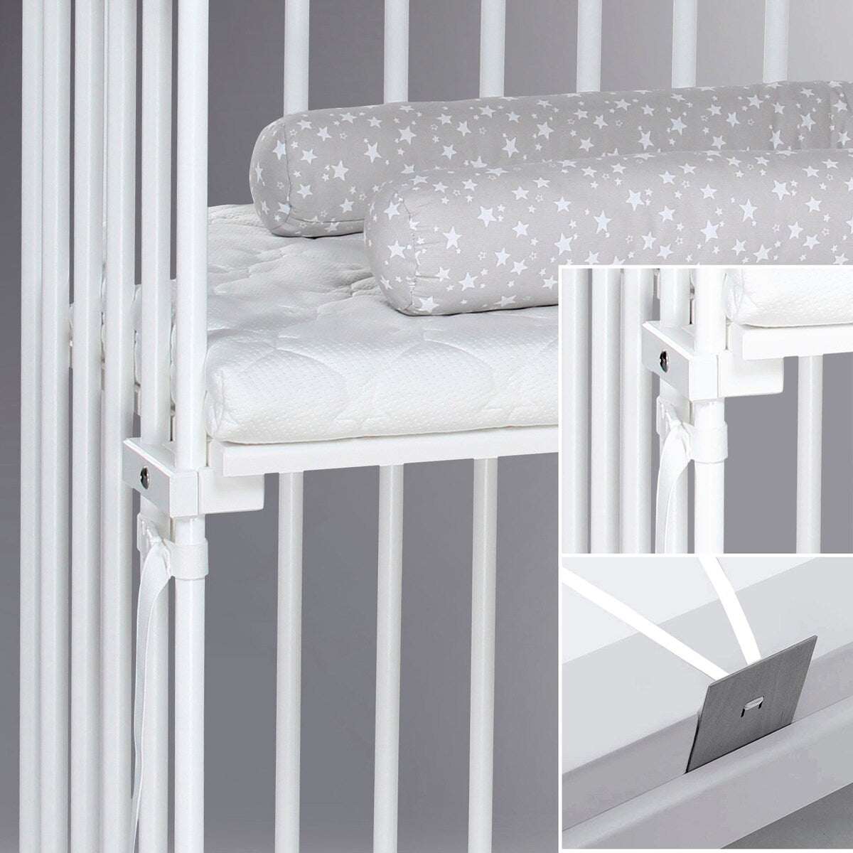 Bedside crib Boxspring XXL i bøk detalj av treverk