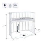 Bedside crib Boxspring XXL i bøk justerbar høyde
