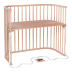 Bedside crib Boxspring XXL i bøk med lamellbunn