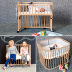 Bedside crib Boxspring XXL i bøk monteringsdetalj