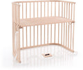 Bedside crib Boxspring XXL i bøk, natur ubehandlet forfra