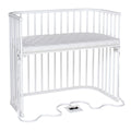 Bedside crib Boxspring XXL hvit med madrass front
