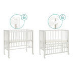 Bedside crib Cocon 4-trinns høydejustering detalj av festebånd