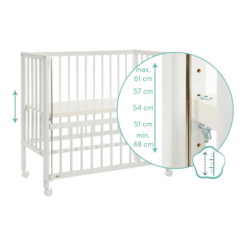 Bedside crib Cocon 4-trinns høydejustering liggeflate