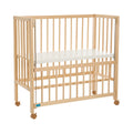 Bedside crib Cocon 40x90 cm massiv bøk med hjul forfra