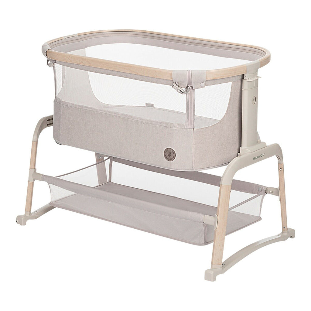 Bedside crib Iora Air med madrass og reiseveske forfra