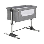 Bedside crib Joy 85x49 cm med madrass og aluminiumsramme bakside